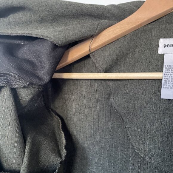 Perceptions olive green blazer women's size 16 business casual style comfortable - Picture 6 of 8